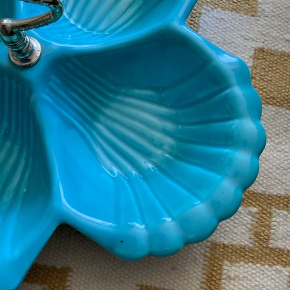 Vintage Turquoise Shell Bowl CA Pottery Large MCM - Picture 4 of 6